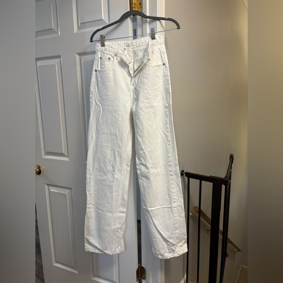 Grey Lab Los Angeles Off-White Wide Leg Jeans - Size 26 - Picture 1 of 3